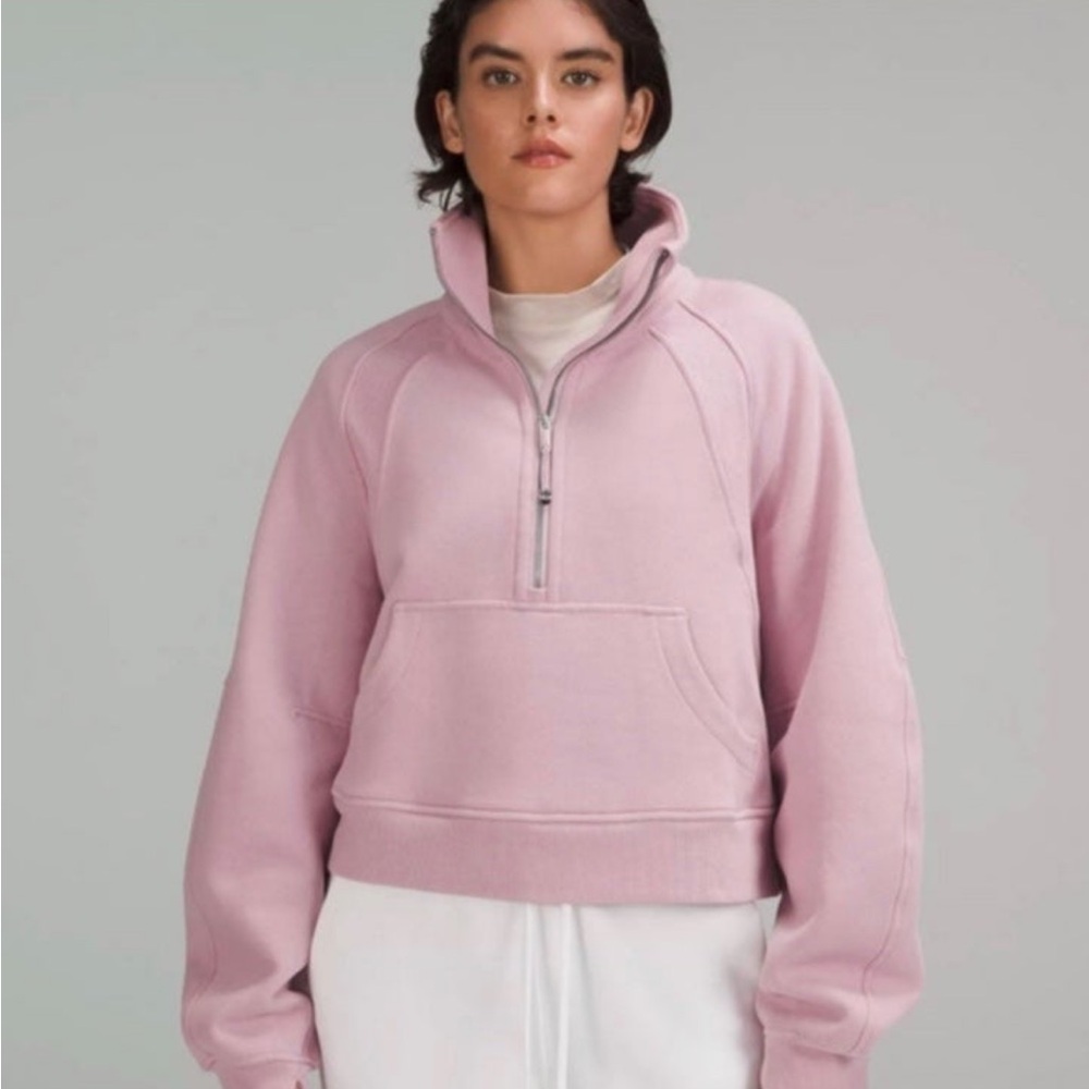 Lululemon scuba funnel neck pink peony